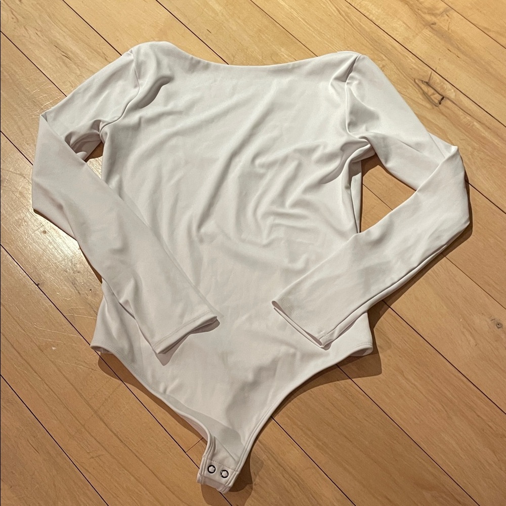 Express White Bodysuit Contour Top
